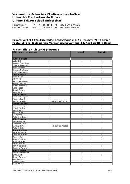 147. DV – Basel, 2008 - VSS-UNES-USU