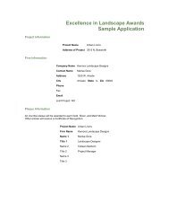 Excellence in Landscape Awards Sample Application