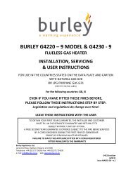 BURLEY G4220 – 9 MODEL & G4230 - 9