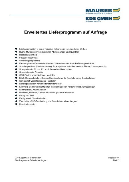 FURNIERPLATTEN - Maurer Holzwerkstoffe GmbH