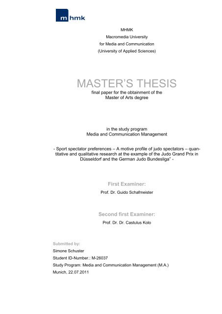 master thesis assignment