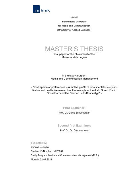 definitions master thesis