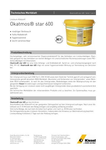 Okatmos star 600_de.pdf - Kiesel Bauchemie GmbH & Co.KG