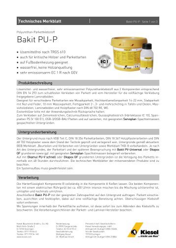 Bakit PU-P - Kiesel Bauchemie GmbH & Co.KG