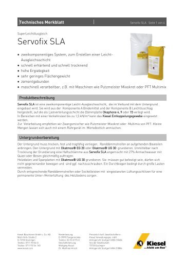 Servofix SLA - Kiesel Bauchemie GmbH & Co.KG