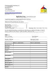 Application Form / Anmeldeformular - Kinderhaus Böblingen eV