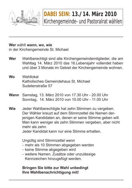 Flyer KGR-Wahl 2010 - Dabei sein - St. Michael