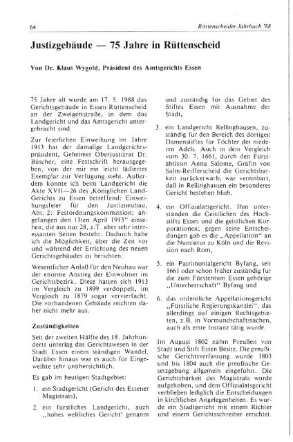 Rüttenscheider Jahrbuch ´88 - Interessengemeinschaft ...