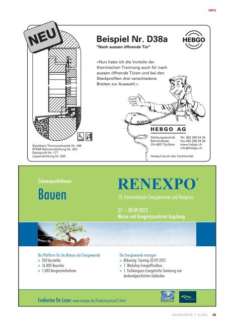 Fachjournal für zeitgenössisches Bauen - Bauen Heute