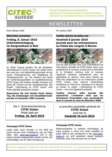 NEWSLETTER - CITEC Suisse