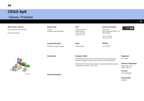 Danish Computer Game Companies Index - Copenhagen ...