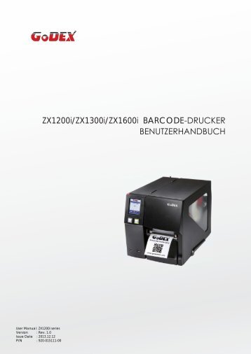 Industrie-Etikettendrucker Godex ZX 1200i Benutzerhandbuch