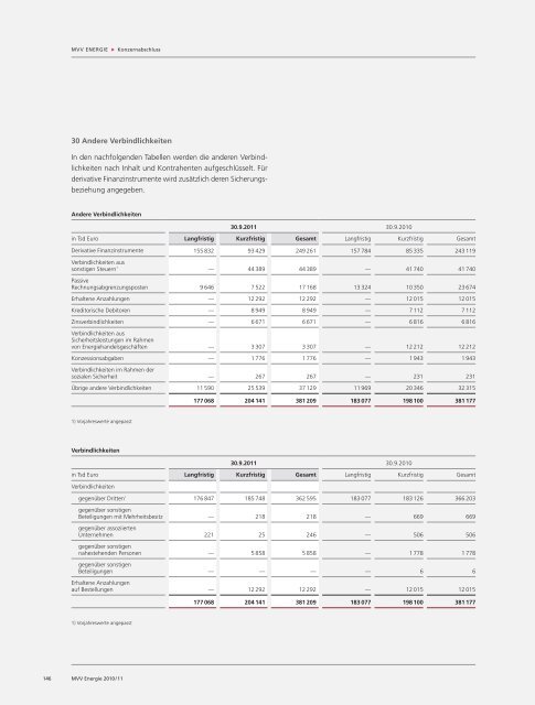 Geschäftsbericht 2010/11 - MVV Investor