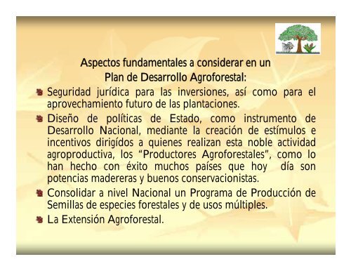 Ponencia Experiencias y Potencial de la Agroforestería