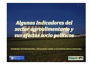 Algunos Indicadores del sector agroalimentario y sus efectos socio políticos