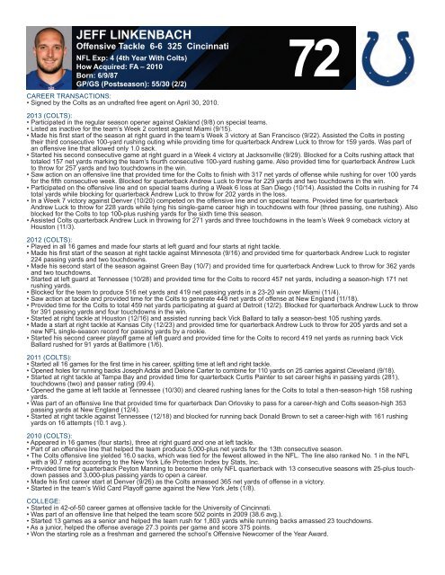 INDIANAPOLIS COLTS WEEKLY PRESS RELEASE