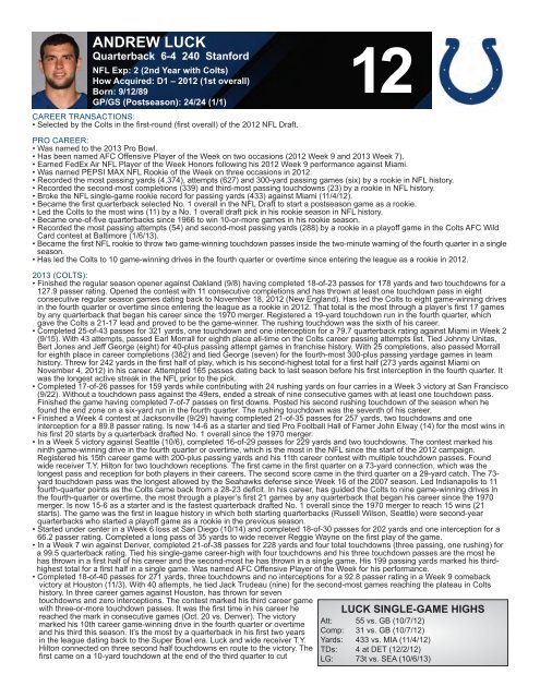 INDIANAPOLIS COLTS WEEKLY PRESS RELEASE