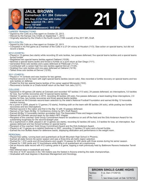 INDIANAPOLIS COLTS WEEKLY PRESS RELEASE