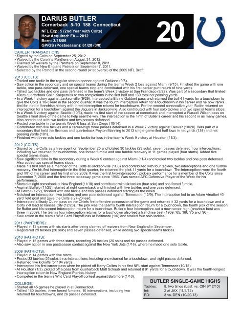 INDIANAPOLIS COLTS WEEKLY PRESS RELEASE