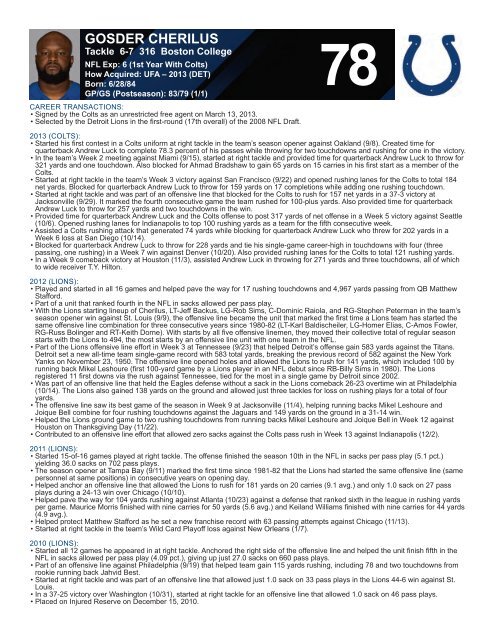 INDIANAPOLIS COLTS WEEKLY PRESS RELEASE