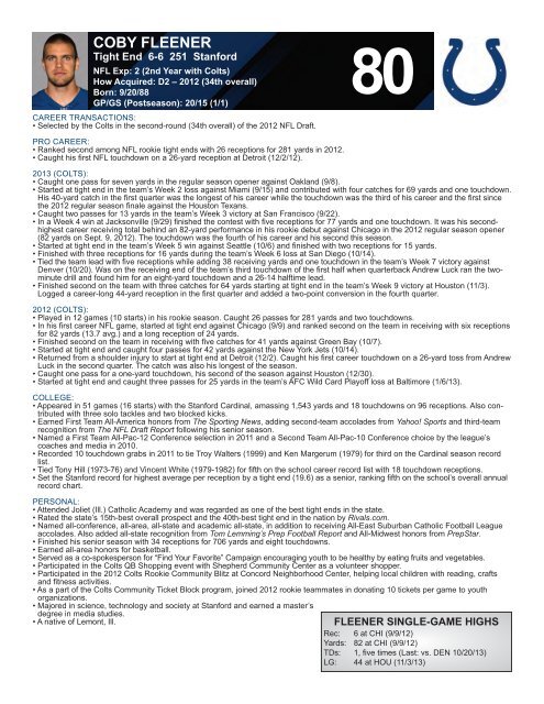 INDIANAPOLIS COLTS WEEKLY PRESS RELEASE