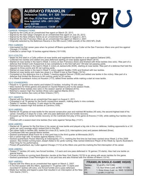 INDIANAPOLIS COLTS WEEKLY PRESS RELEASE