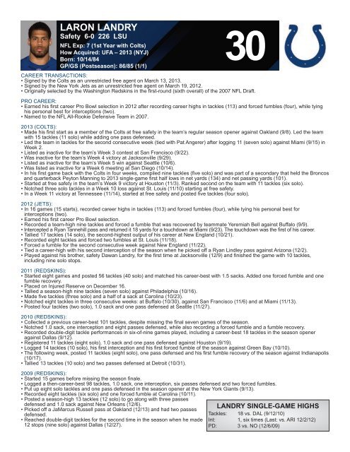 INDIANAPOLIS COLTS WEEKLY PRESS RELEASE