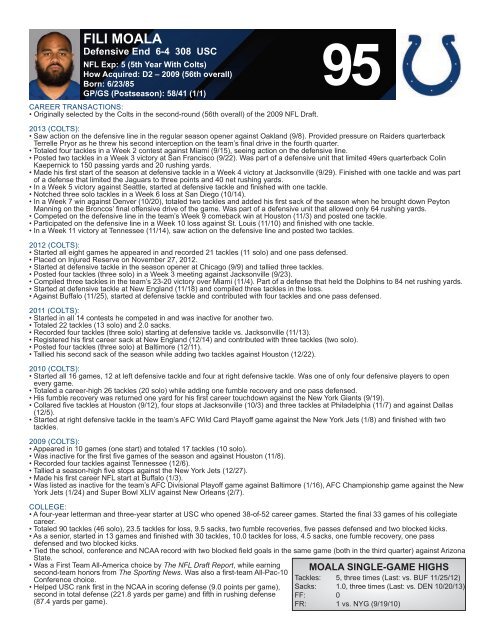 INDIANAPOLIS COLTS WEEKLY PRESS RELEASE