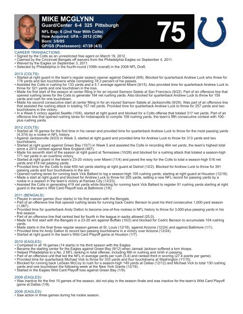 INDIANAPOLIS COLTS WEEKLY PRESS RELEASE