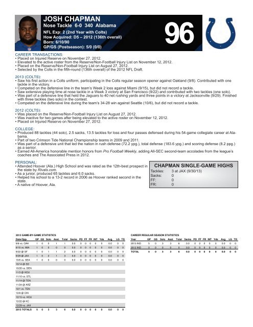 INDIANAPOLIS COLTS WEEKLY PRESS RELEASE