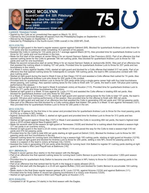 INDIANAPOLIS COLTS WEEKLY PRESS RELEASE