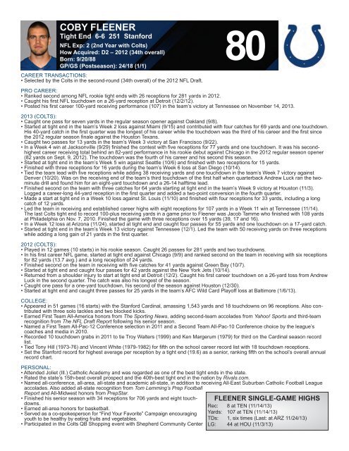 INDIANAPOLIS COLTS WEEKLY PRESS RELEASE