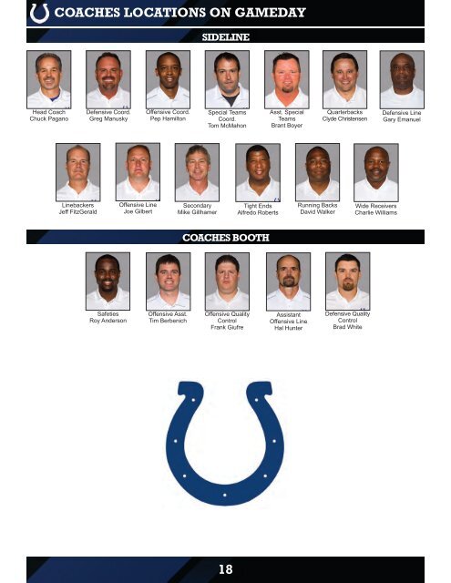 INDIANAPOLIS COLTS WEEKLY PRESS RELEASE