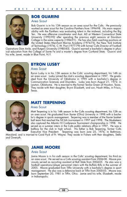 2011 Colts Media Guide - Nfl