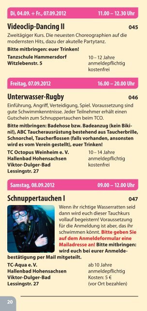 Programm Ferienspiele 2012 - Wing Tai