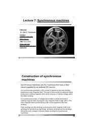Lecture 7 Synchronous machines Construction of synchronous machines
