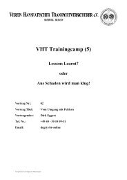 VHT Trainingcamp (5) Lessons Learnt?