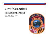 FY09 Fire Budget Presentation - City of Cumberland, Maryland