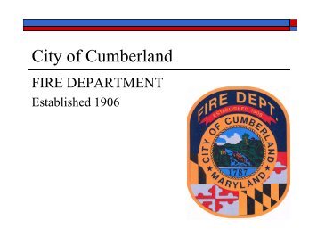 FY09 Fire Budget Presentation - City of Cumberland, Maryland