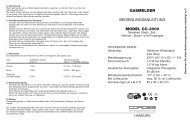 GASMELDER BEDIENUNGSANLEITUNG MODEL CC-3000