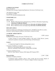 CURRICULUM VITAE LAWRENCE KULINSKY Project Scientist II ...