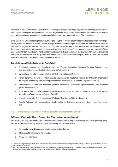 Regionales Wissensmanagement - Österreichisches Institut für ...