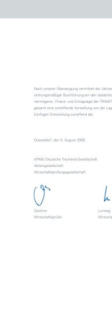 TRIMET-Chronologie Geschäftsjahr 2004/2005 - Trimet Aluminium AG