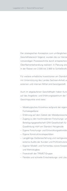 TRIMET-Chronologie Geschäftsjahr 2004/2005 - Trimet Aluminium AG