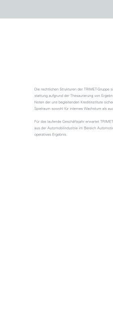 TRIMET-Chronologie Geschäftsjahr 2004/2005 - Trimet Aluminium AG