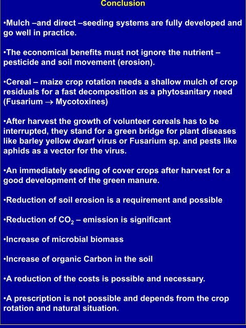 Minimum Tillage Systems and environmenmtal aspects