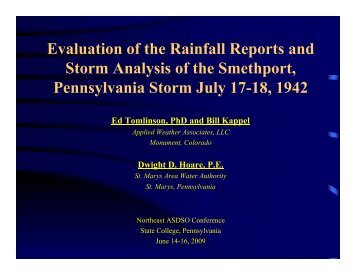 Smethport, PA July 1942 World Record Rainfall Reanalysis-ASDSO ...