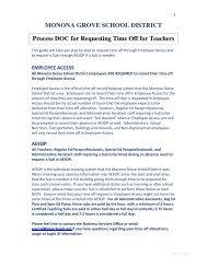 MONONA GROVE SCHOOL DISTRICT Process DOC for Requesting Time Off for Teachers