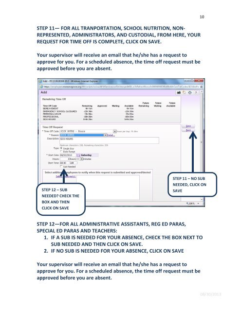 MONONA GROVE SCHOOL DISTRICT Process DOC for Requesting Time Off for Teachers