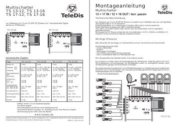 Montageanleitung Multischalter TS 17-12 TS 17-16 - TeleDis